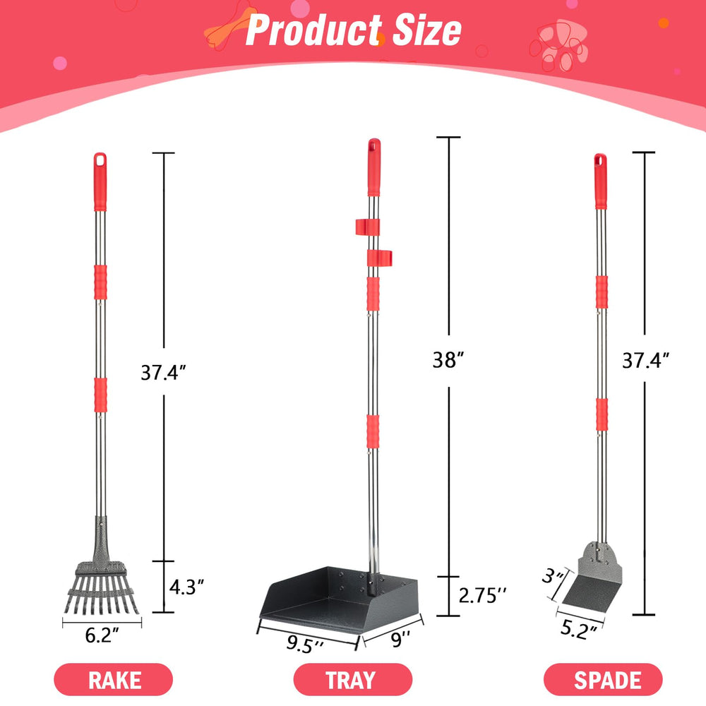FUSBUNTY 38-inch handle reduces bending during cleanup.