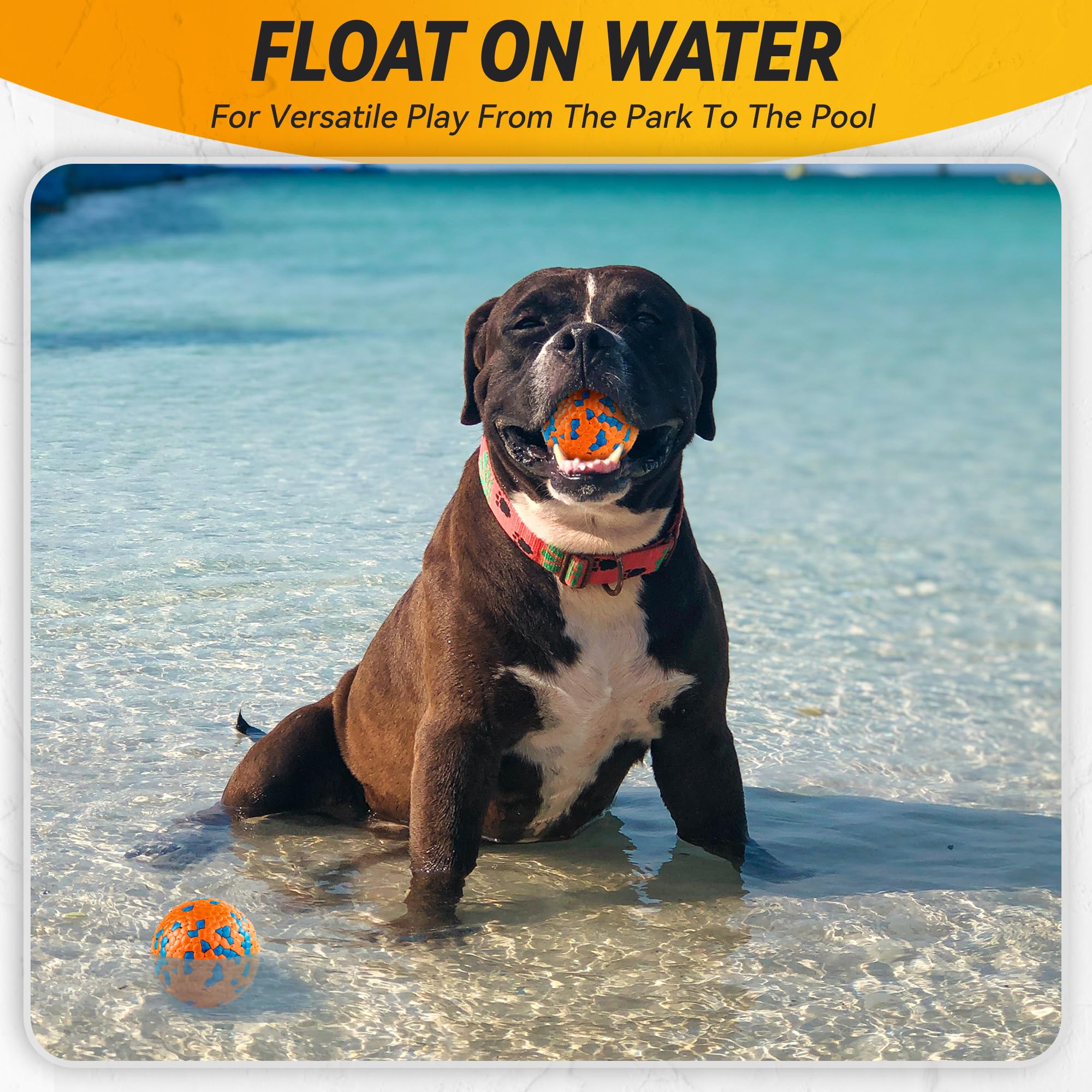 FUSOTO dog ball orange – high-contrast colors for quick grabbing.