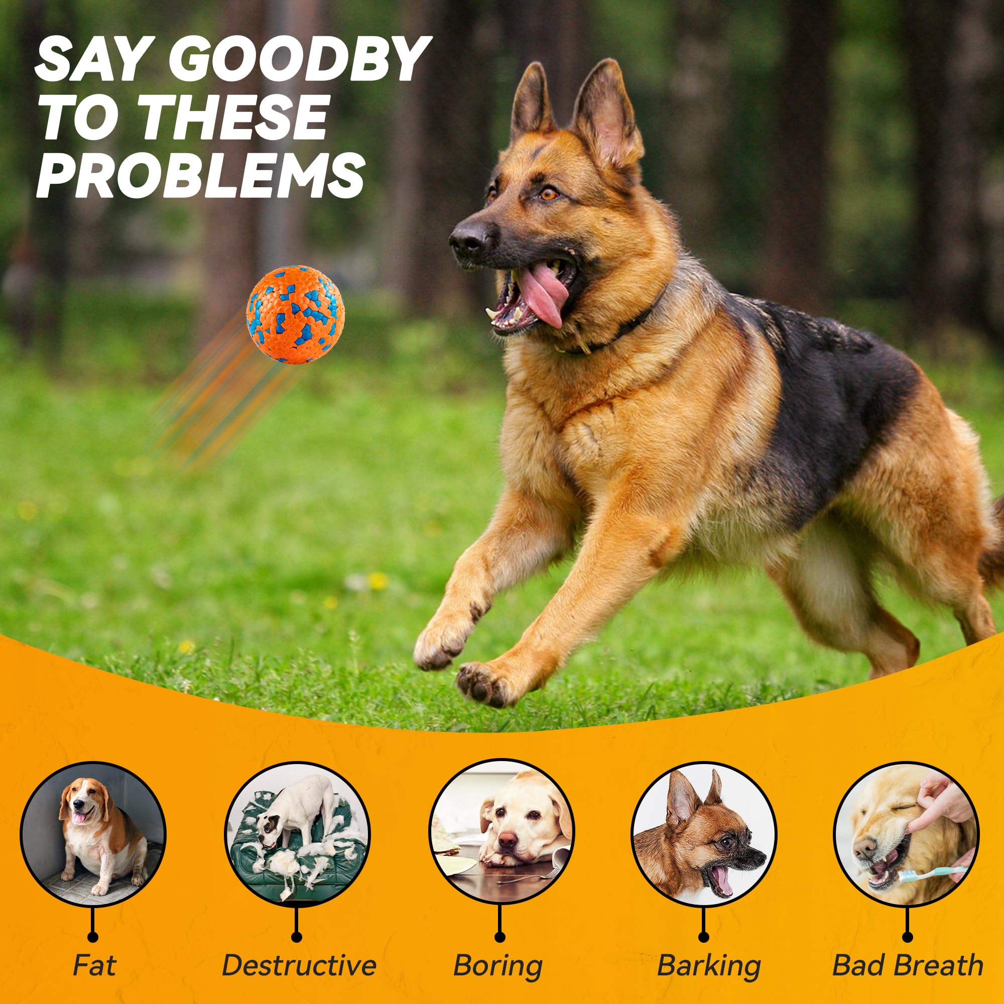 FUSOTO dog ball orange – ideal for fetch and training drills.