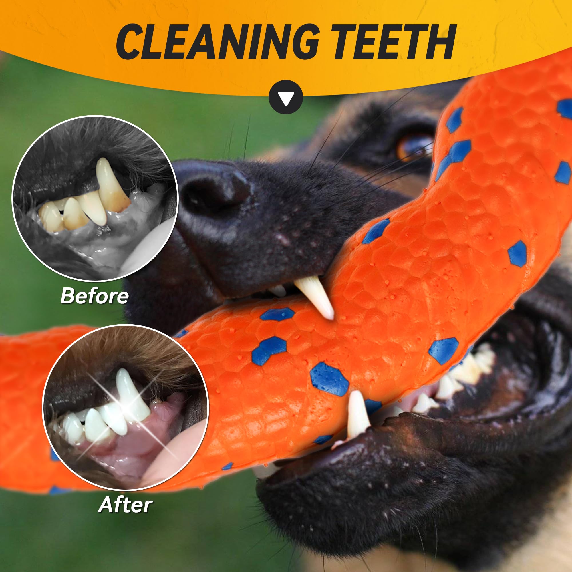 FUSOTO Dog Ring Toy orange color enhances outdoor visibility.
