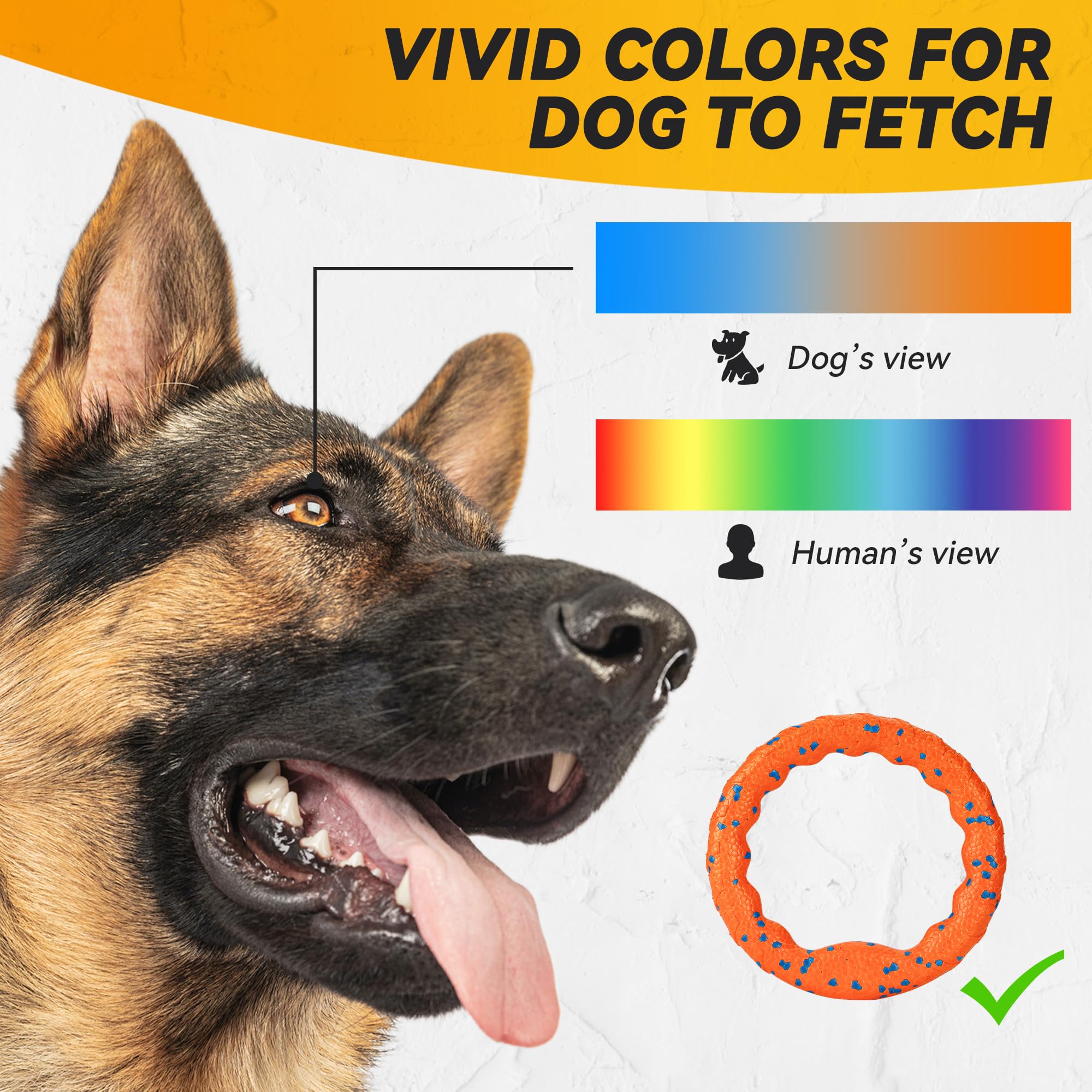FUSOTO Dog Ring Toy weighs 3.5 oz for quick, accurate throws.