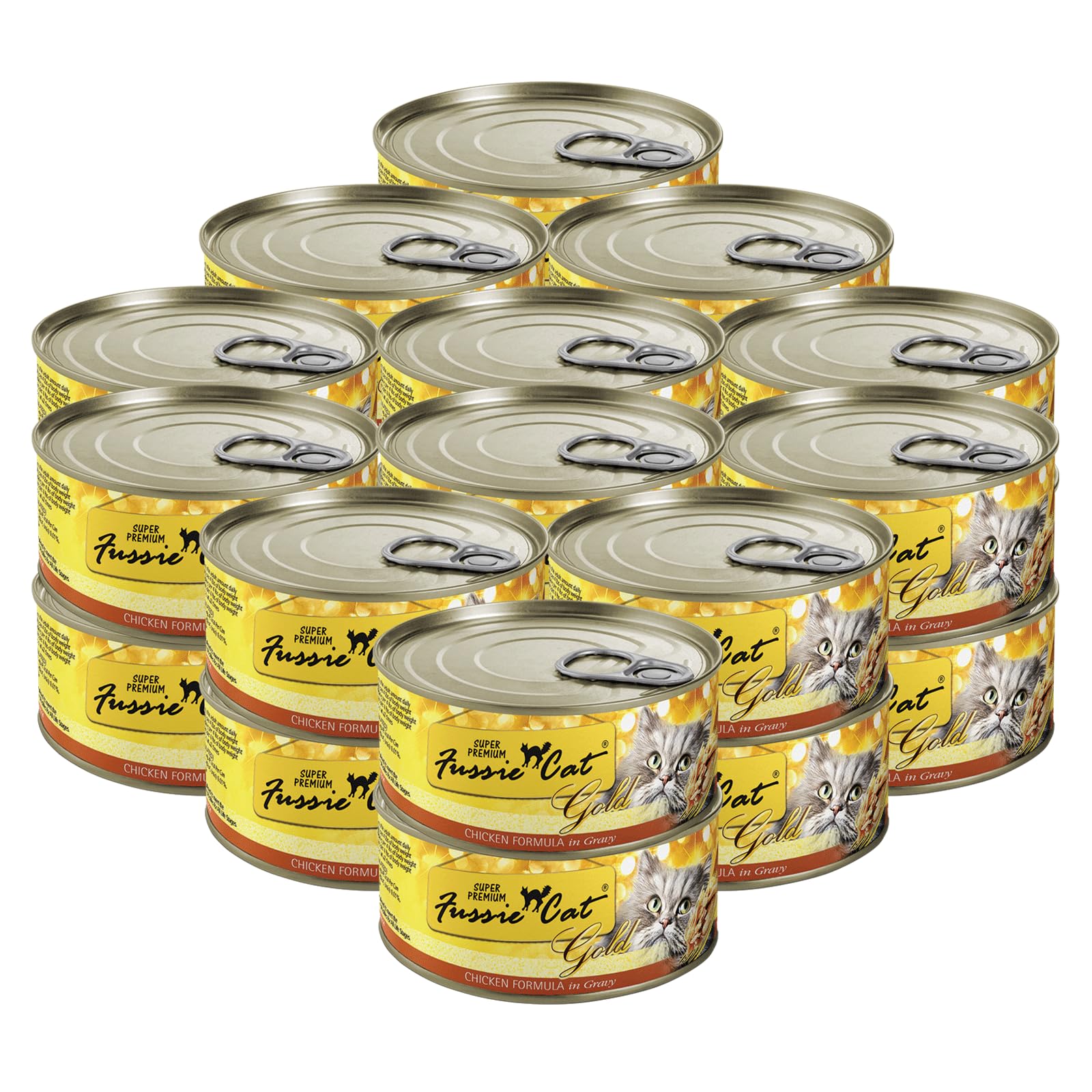 Fussie Cat chicken-first-ingredient gravy image highlighting palatability for cats