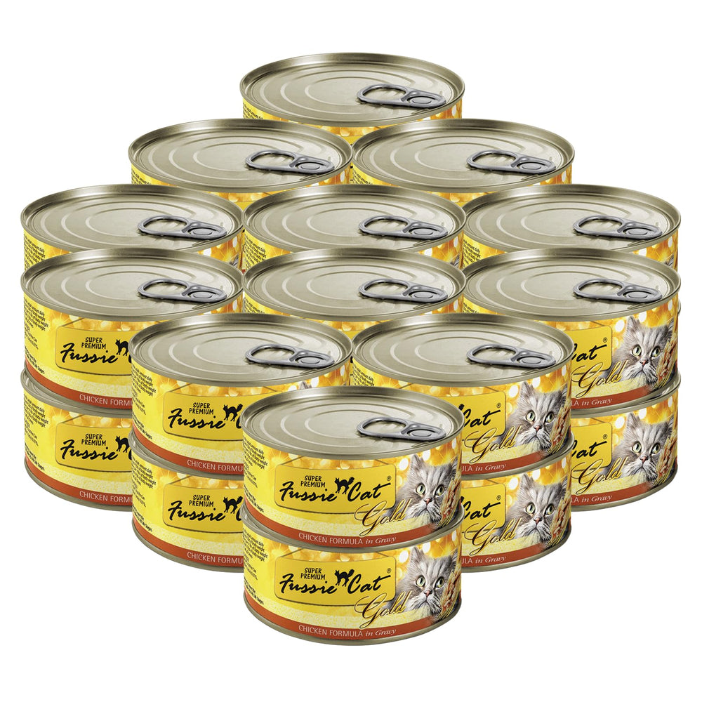 Fussie Cat chicken-first-ingredient gravy image highlighting palatability for cats