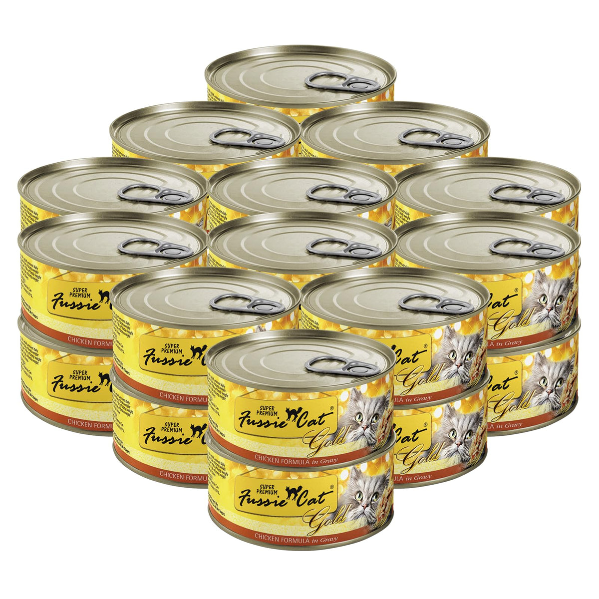 Fussie Cat chicken-first-ingredient gravy image highlighting palatability for cats