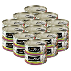Fussie Cat ingredients label shows tuna first and DHA for coat health.