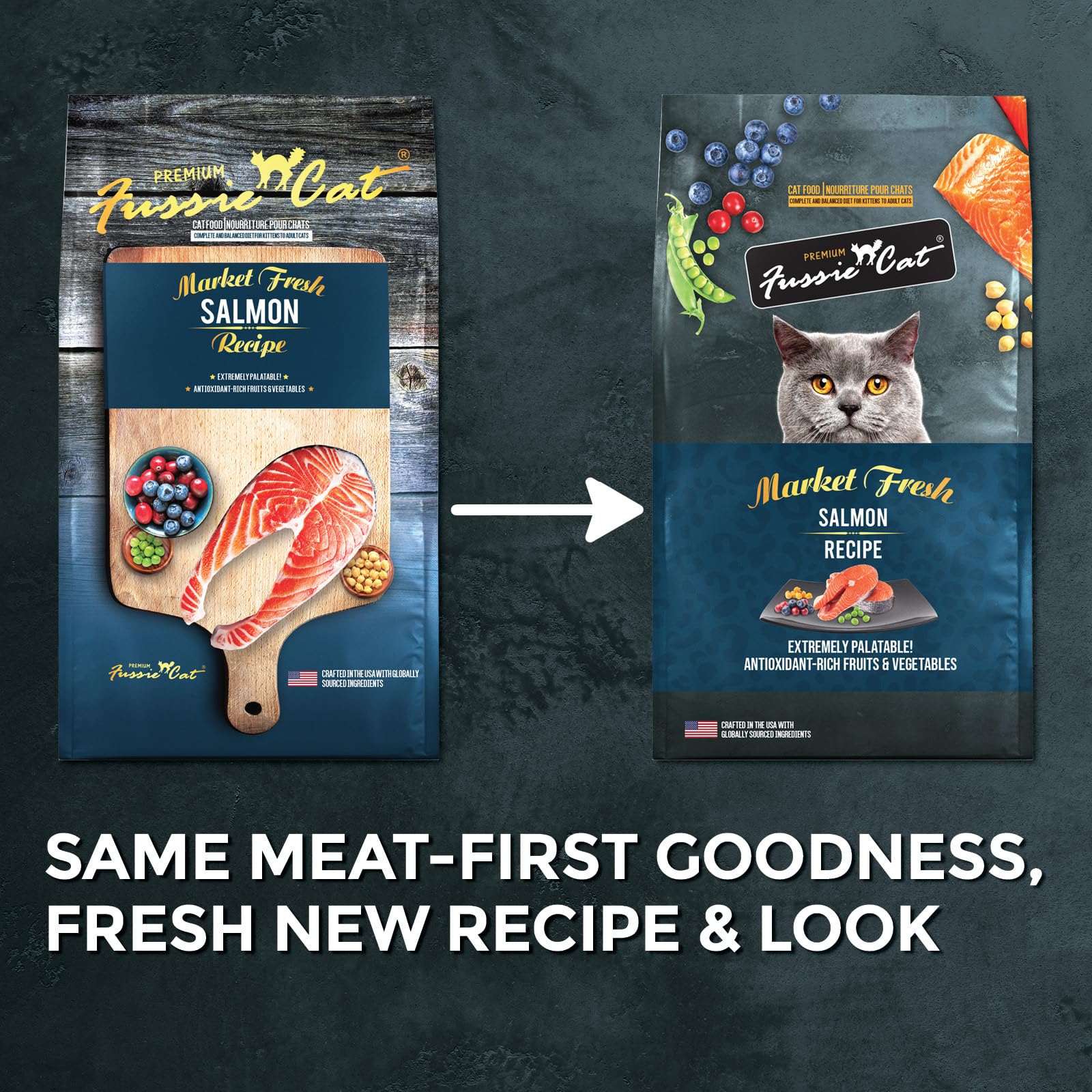 Fussie Cat Market Fresh Salmon Recipe bowl sample showing inviting texture