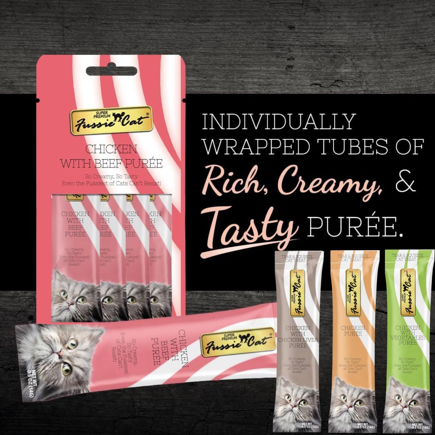 Four-packs of tubes ensure easy portioning and freshness.