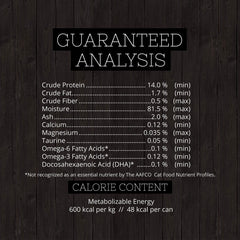 Fussie Cat Premium Tuna closeup, smoky aroma and tender chunks appealing to picky eaters.