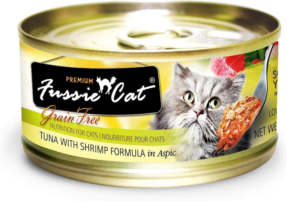 Closeup of Fussie Cat Premium can lid showing secure packaging