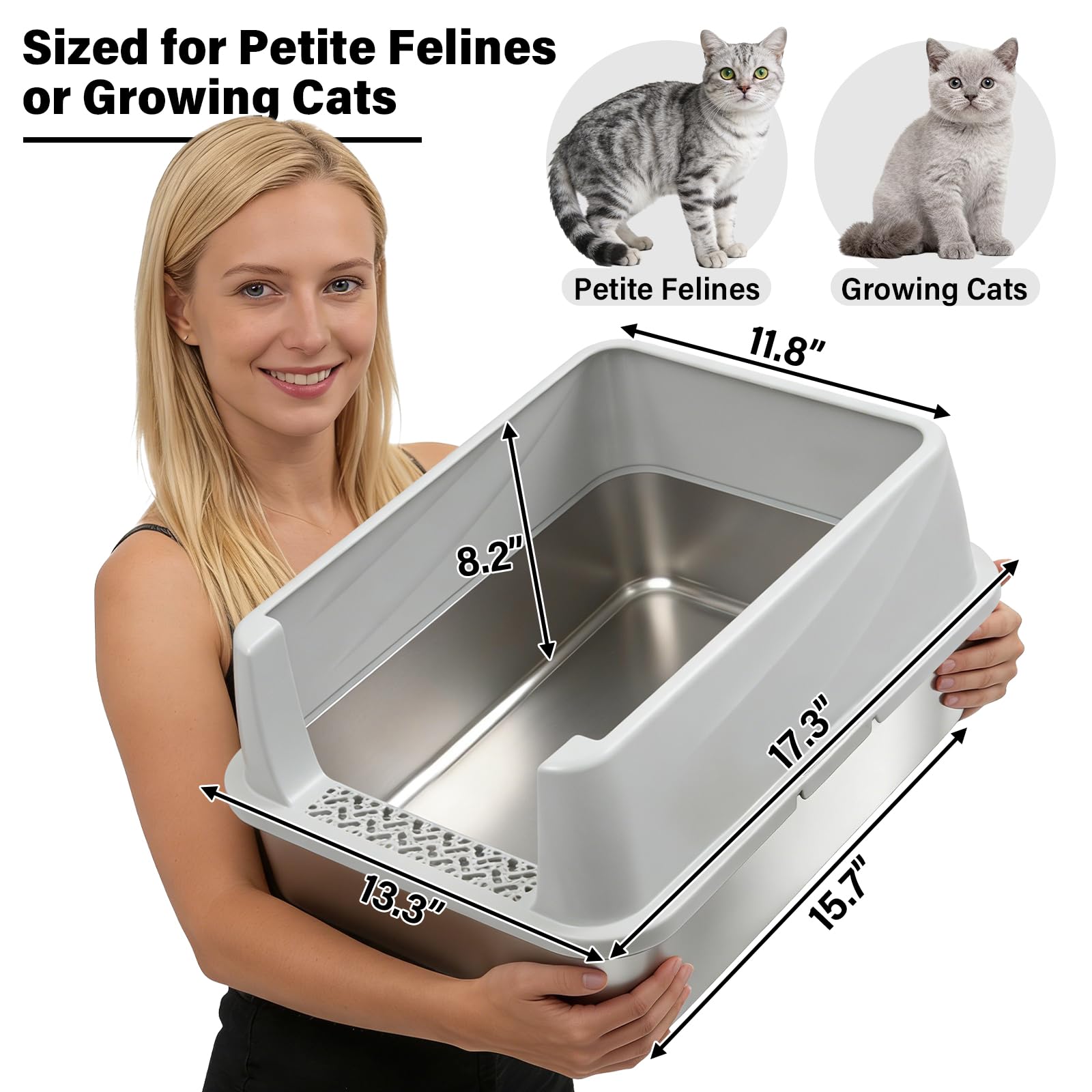 FUTAM high-sided litter box reduces litter spray during digging