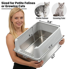 FUTAM high-sided litter box reduces litter spray during digging