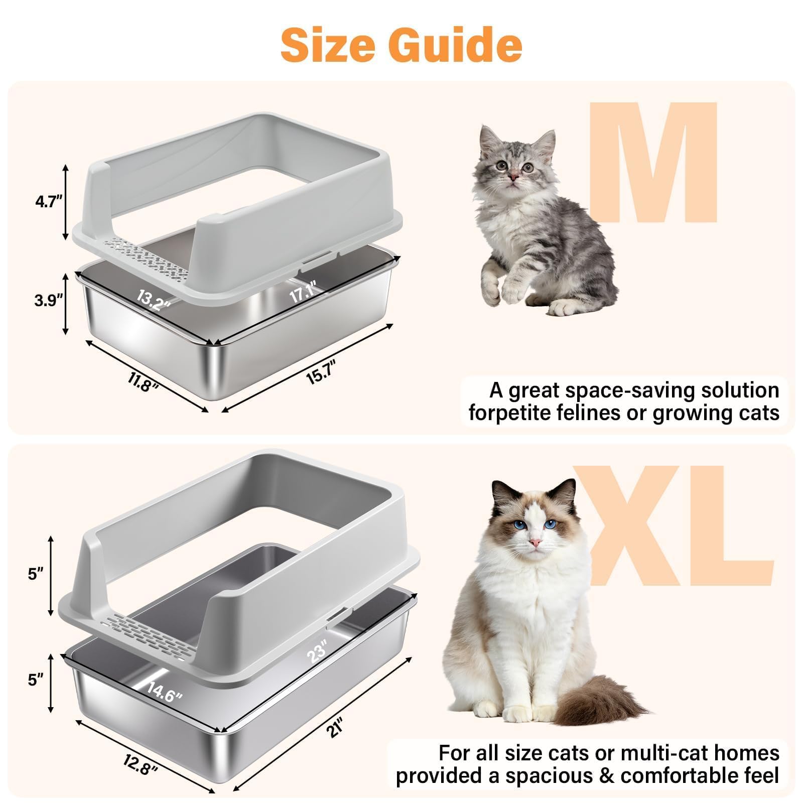FUTAM litter box scoop included for quick waste removal