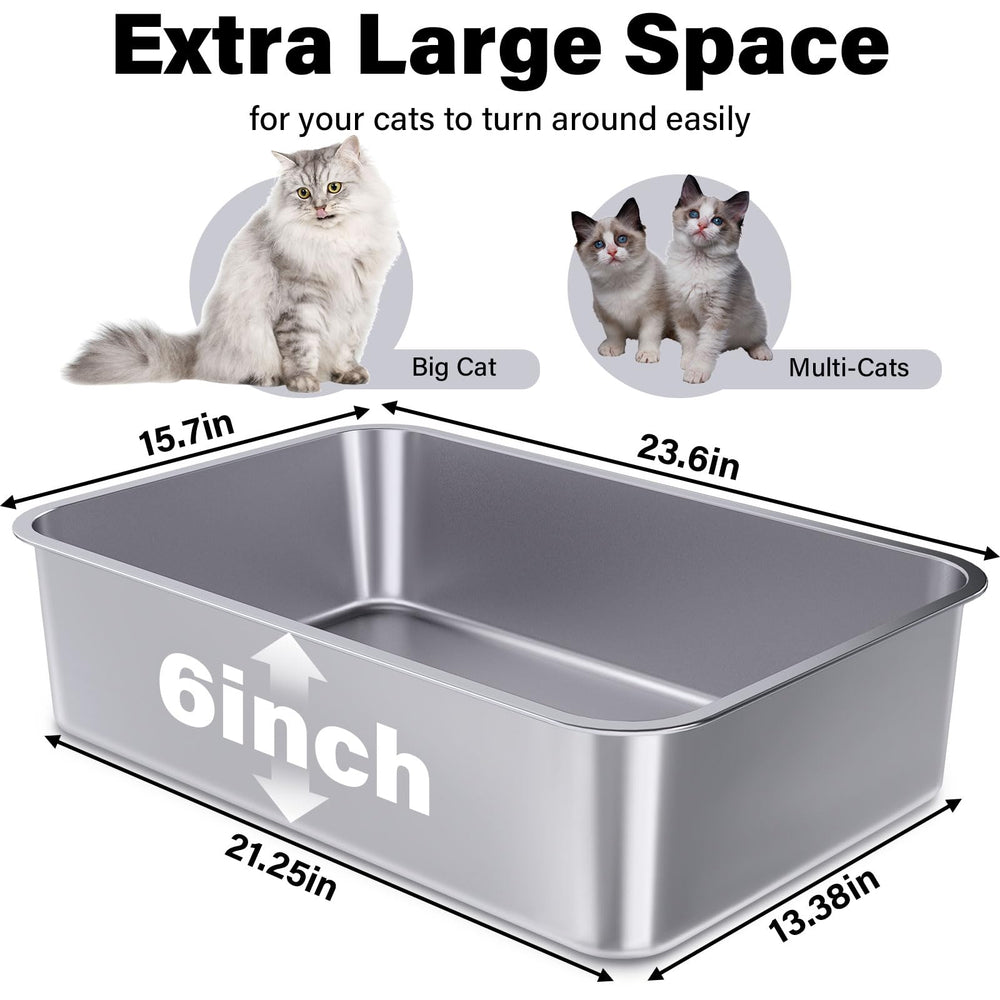 FUTAM extra large litter box dimensions 23.6 by 15.7 by 6 inches