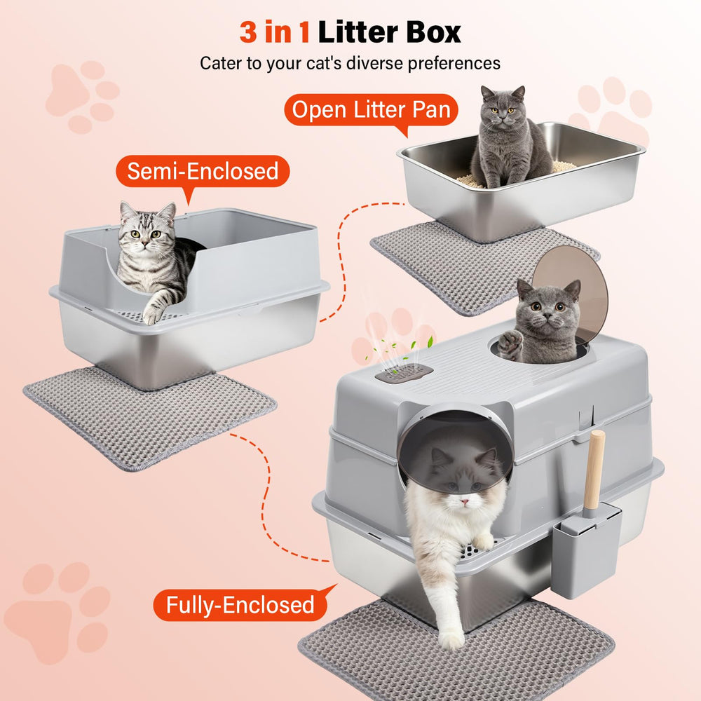 Dual exits of FUTAM box for easy access by cats of all sizes.
