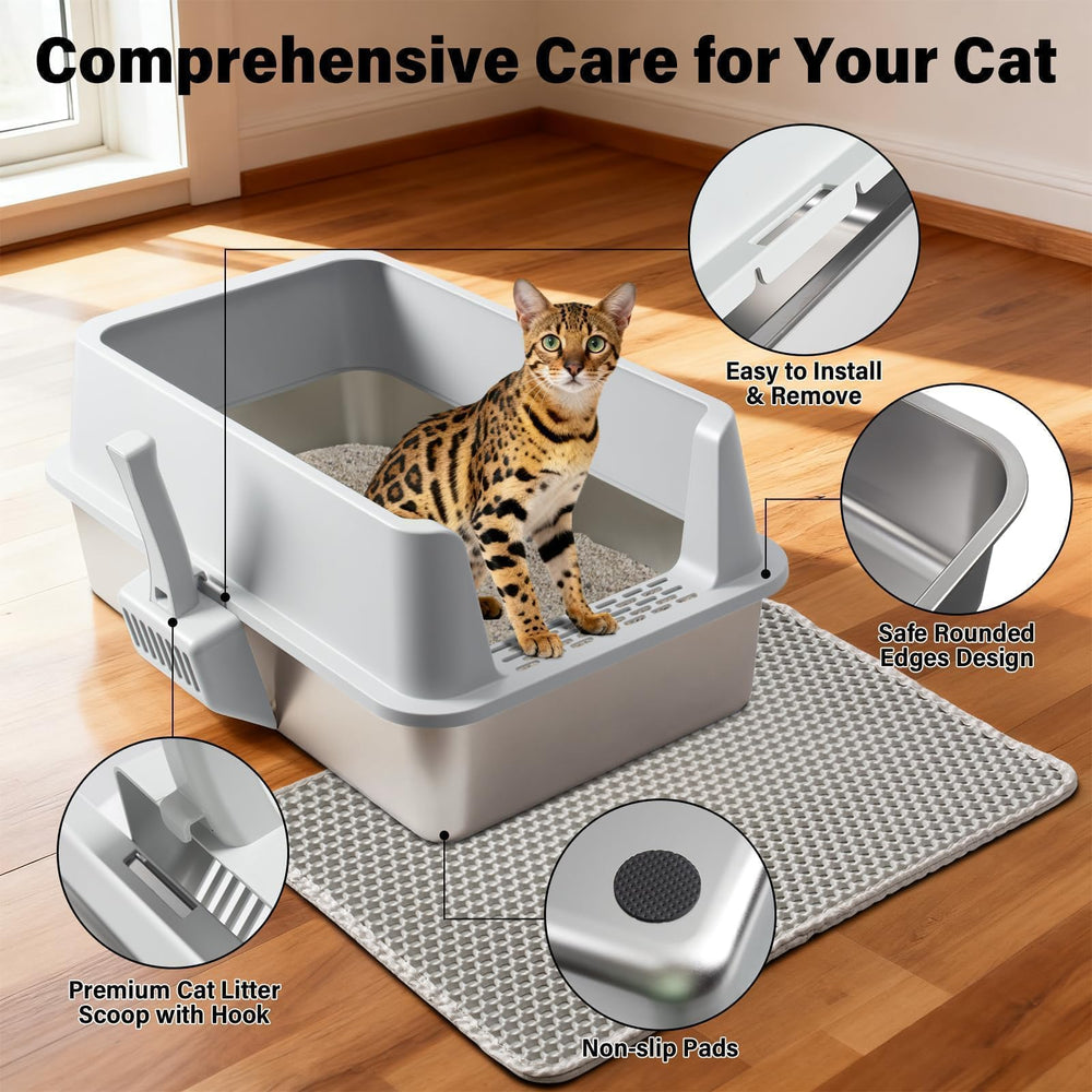FUTAM XL high-sides design keeps litter contained and minimizes mess.
