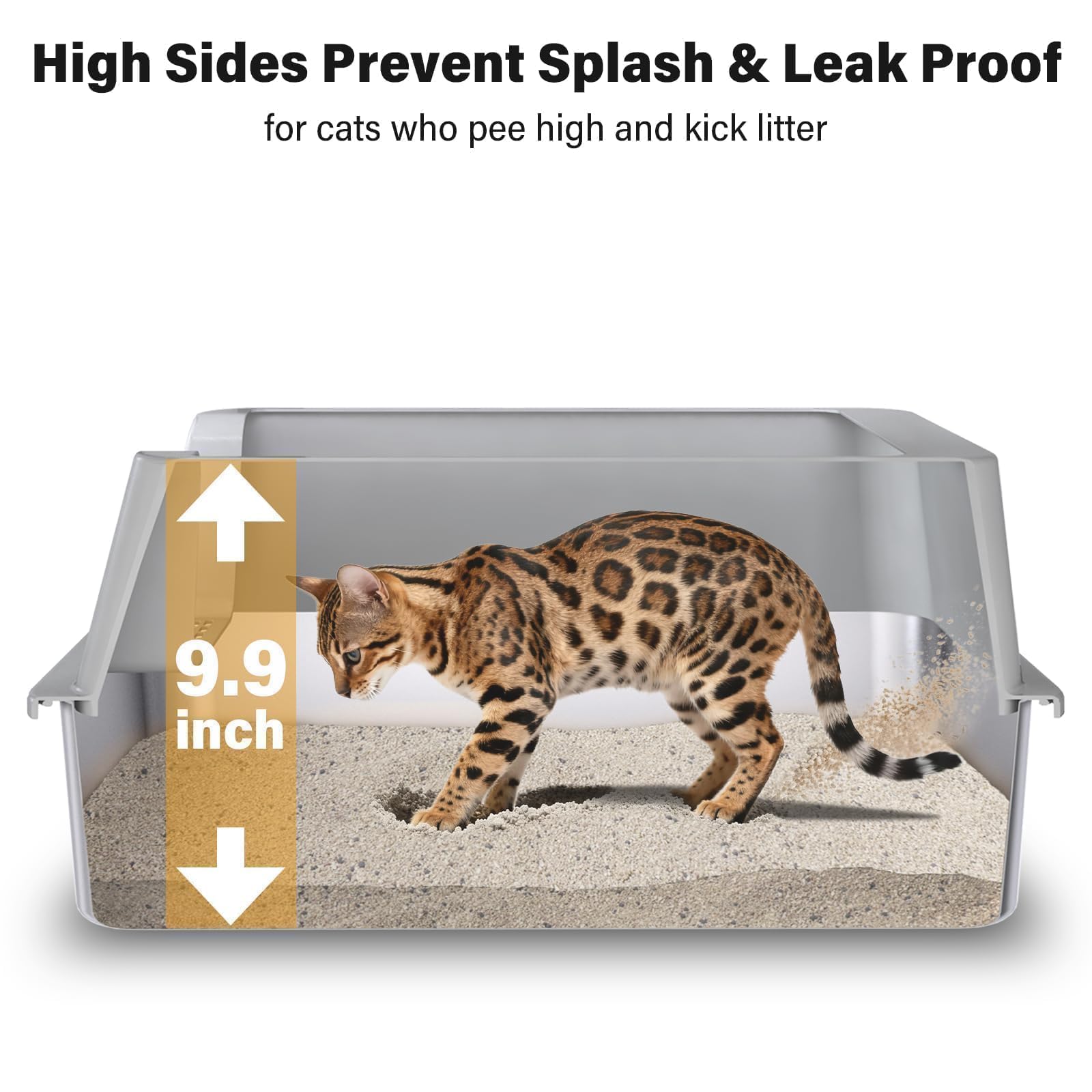 FUTAM lid with safety buckle helps prevent spills and keeps the litter area tidy.