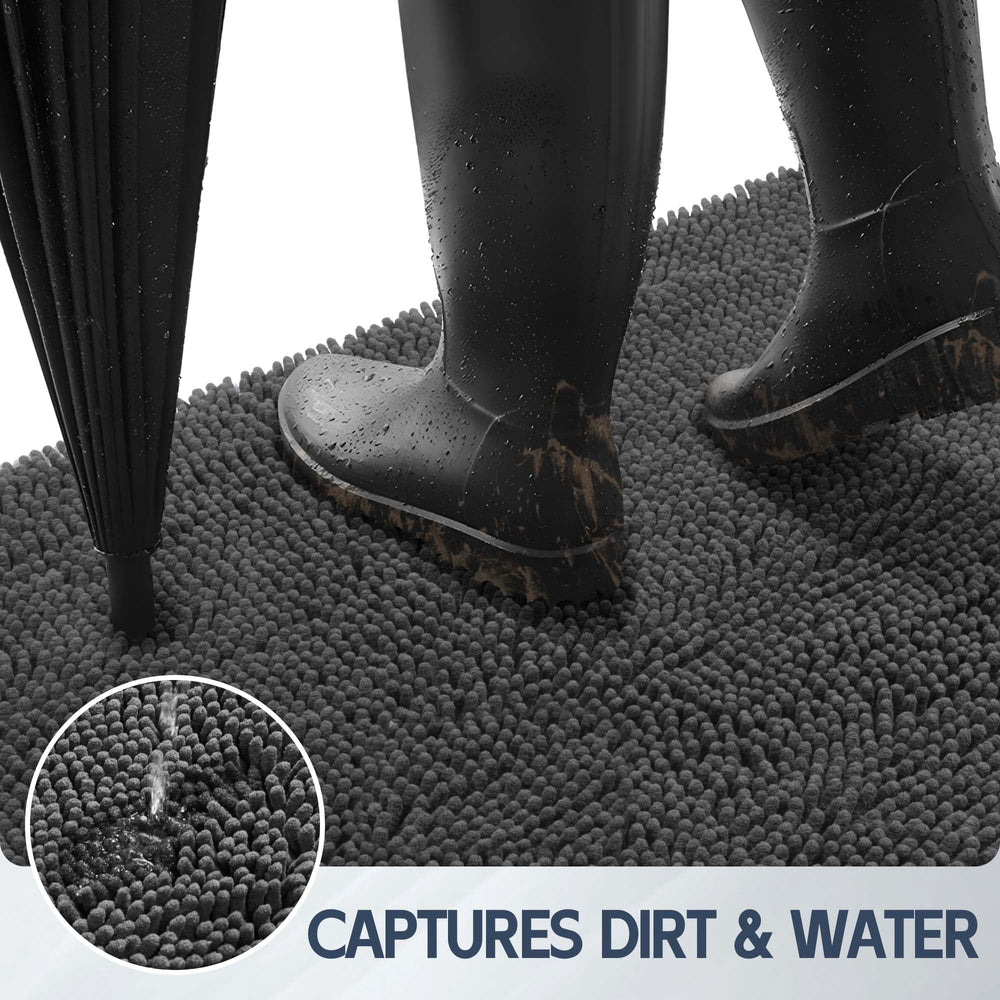 Futurwit chenille dog mat shows plush texture for cozy entrances.