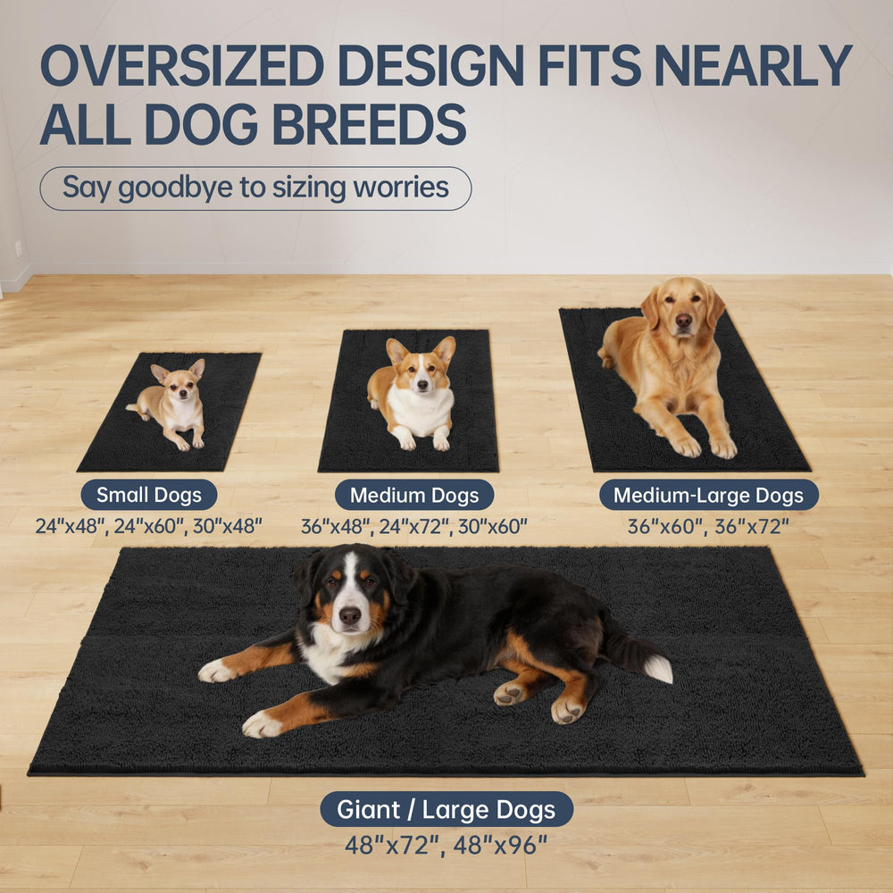 Futurwit large 48 by 36 inch mat provides ample coverage at the doorway.