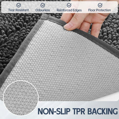 Futurwit chenille mat is machine washable for easy cleaning after outdoor adventures.