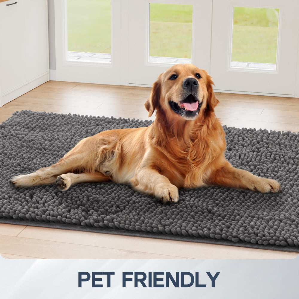 Futurwit large dog door mat provides extensive coverage for busy doorways.