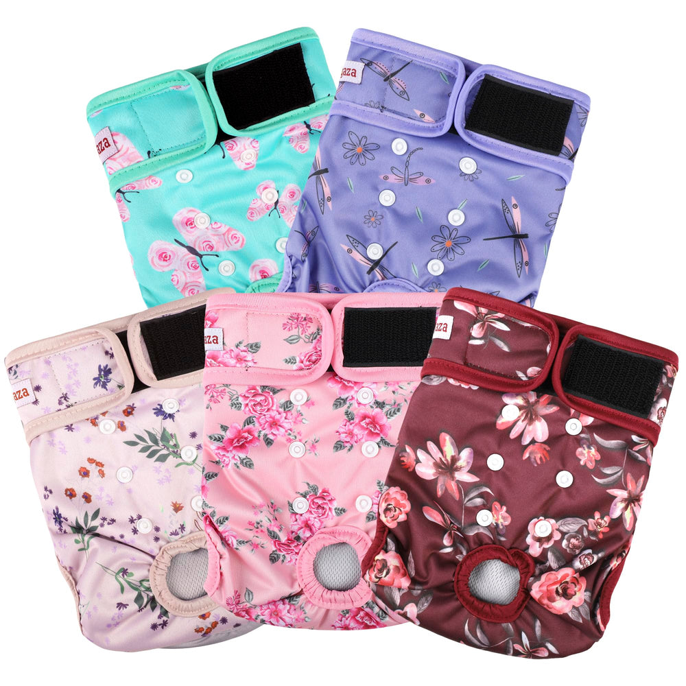 Fuz Bigaza dog diaper showing adjustable snaps for precise sizing
