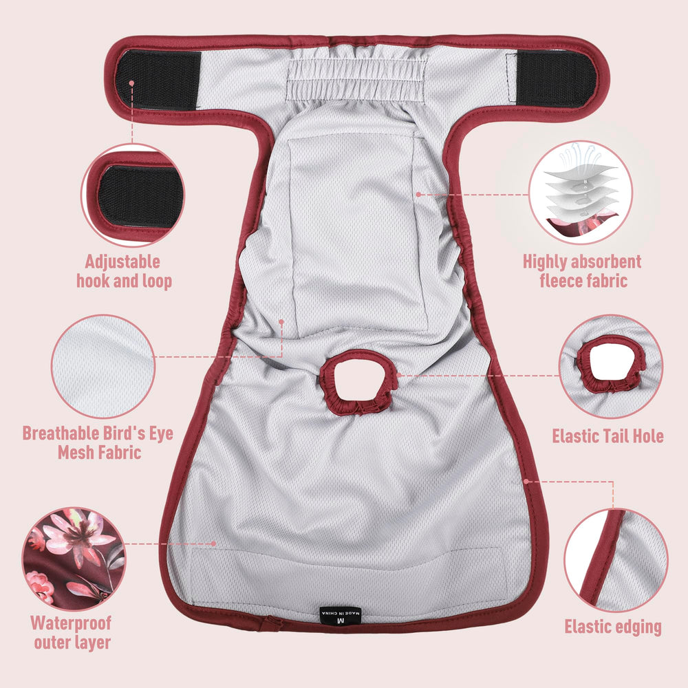 Fuz Bigaza dog diaper using skin-friendly mesh for breathable comfort
