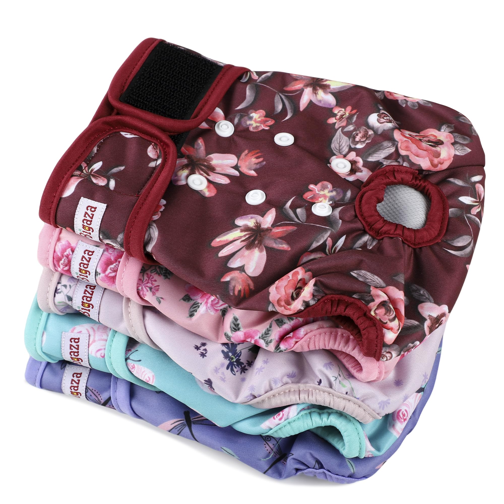 Fuz Bigaza washable dog diaper with back buttons for secure fit and leak protection