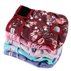 Fuz Bigaza washable dog diaper with back buttons for secure fit and leak protection