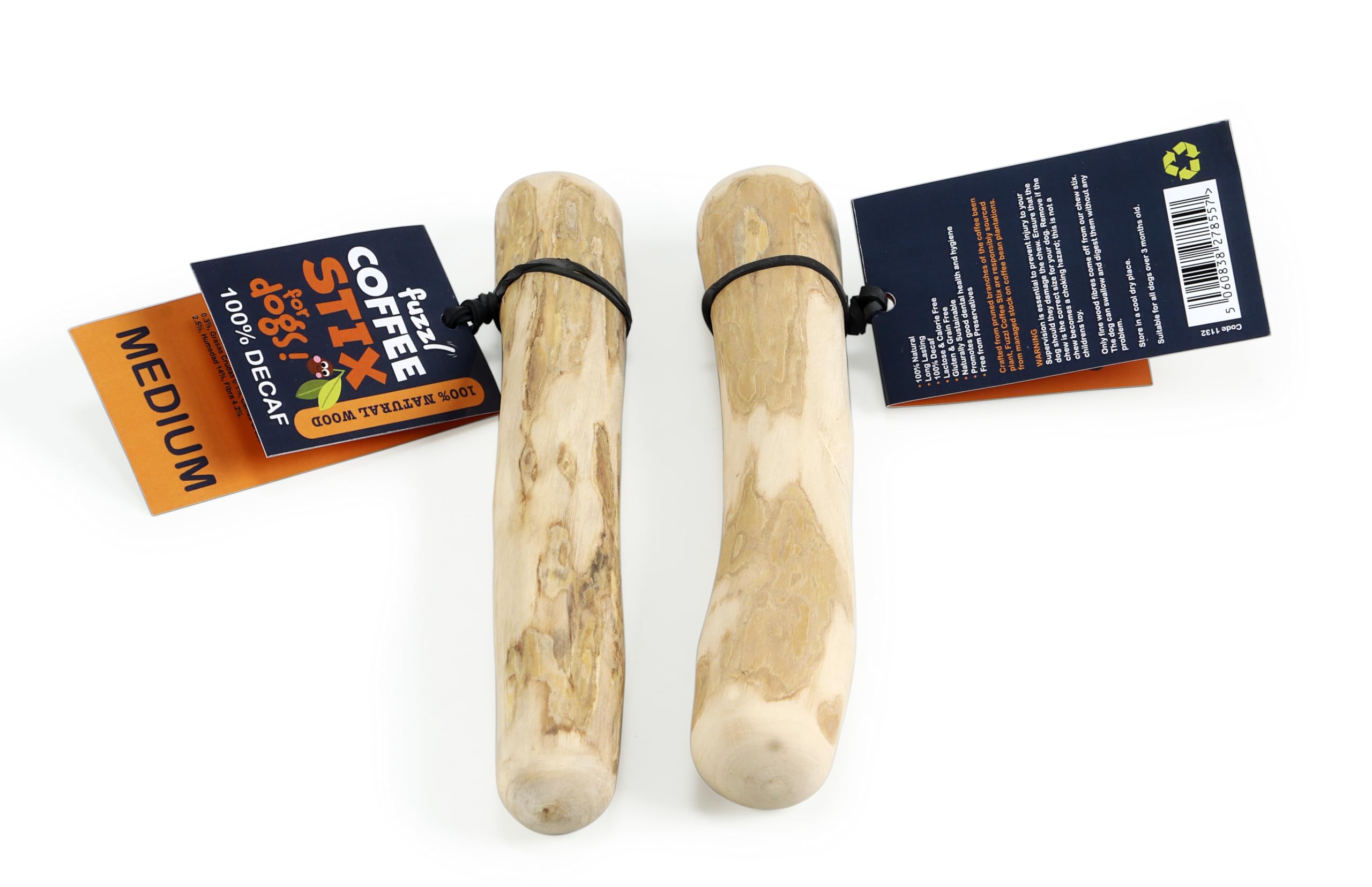 Fuzzl Coffee Wood Dog Stix rounded edges emphasize safety during chewing