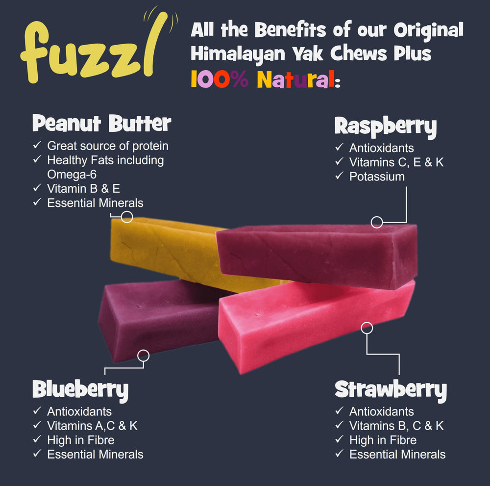 Fuzzl Peanut Butter yak cheese treats offering protein rich snacking with dental support