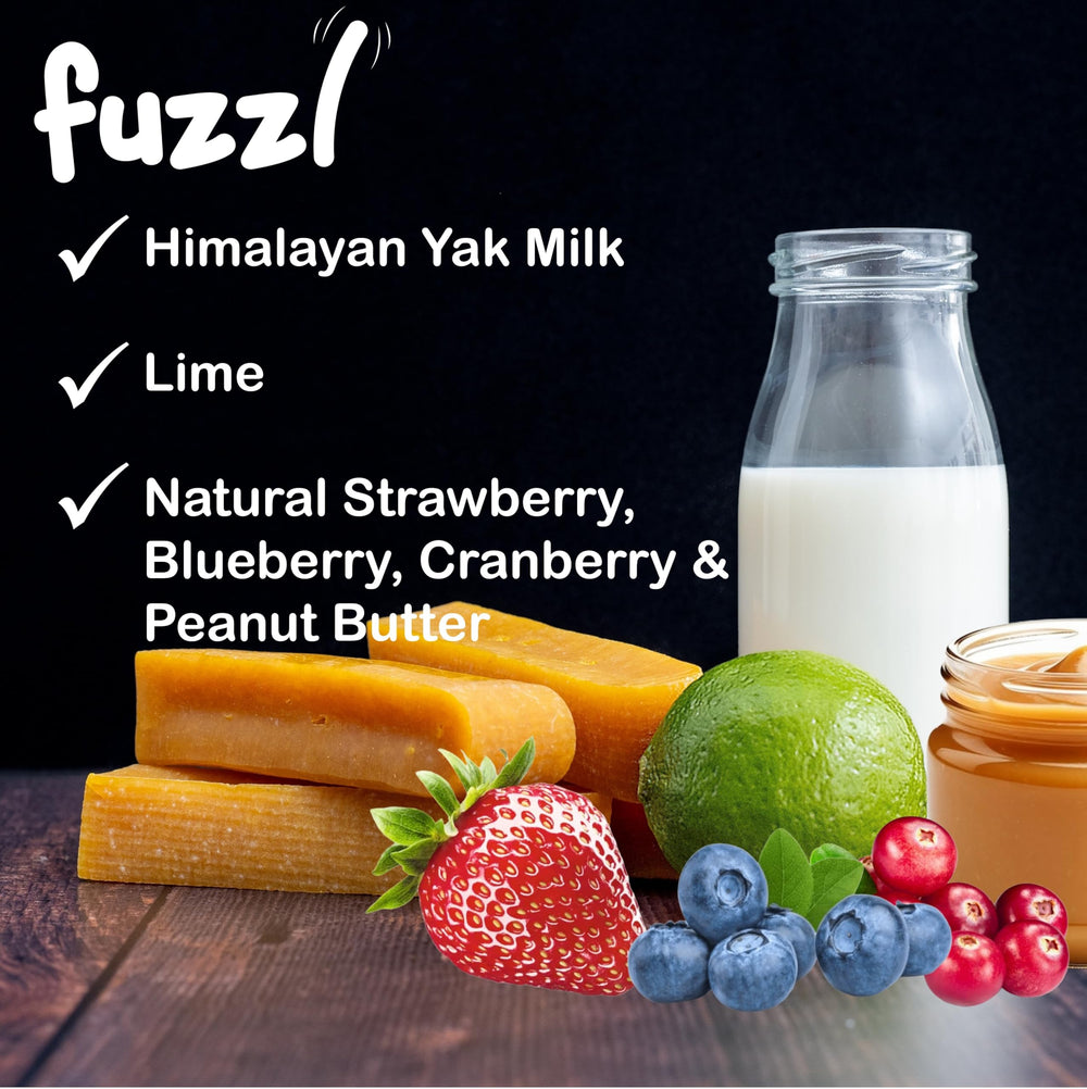 Fuzzl Yak Chews gluten-free image: no gluten or grains for sensitive stomachs