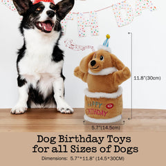 Fuzzwoof birthday cake toy with party hat boosts indoor celebration playtime