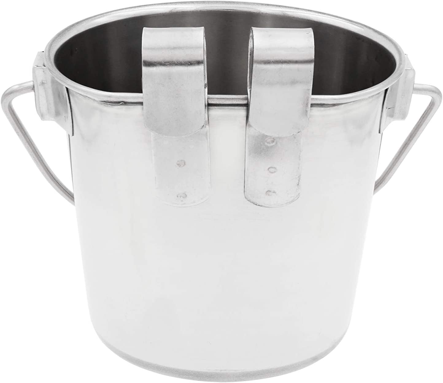 Fuzzy Puppy heavy-duty pail with hanging hooks suited for large dog kennels.