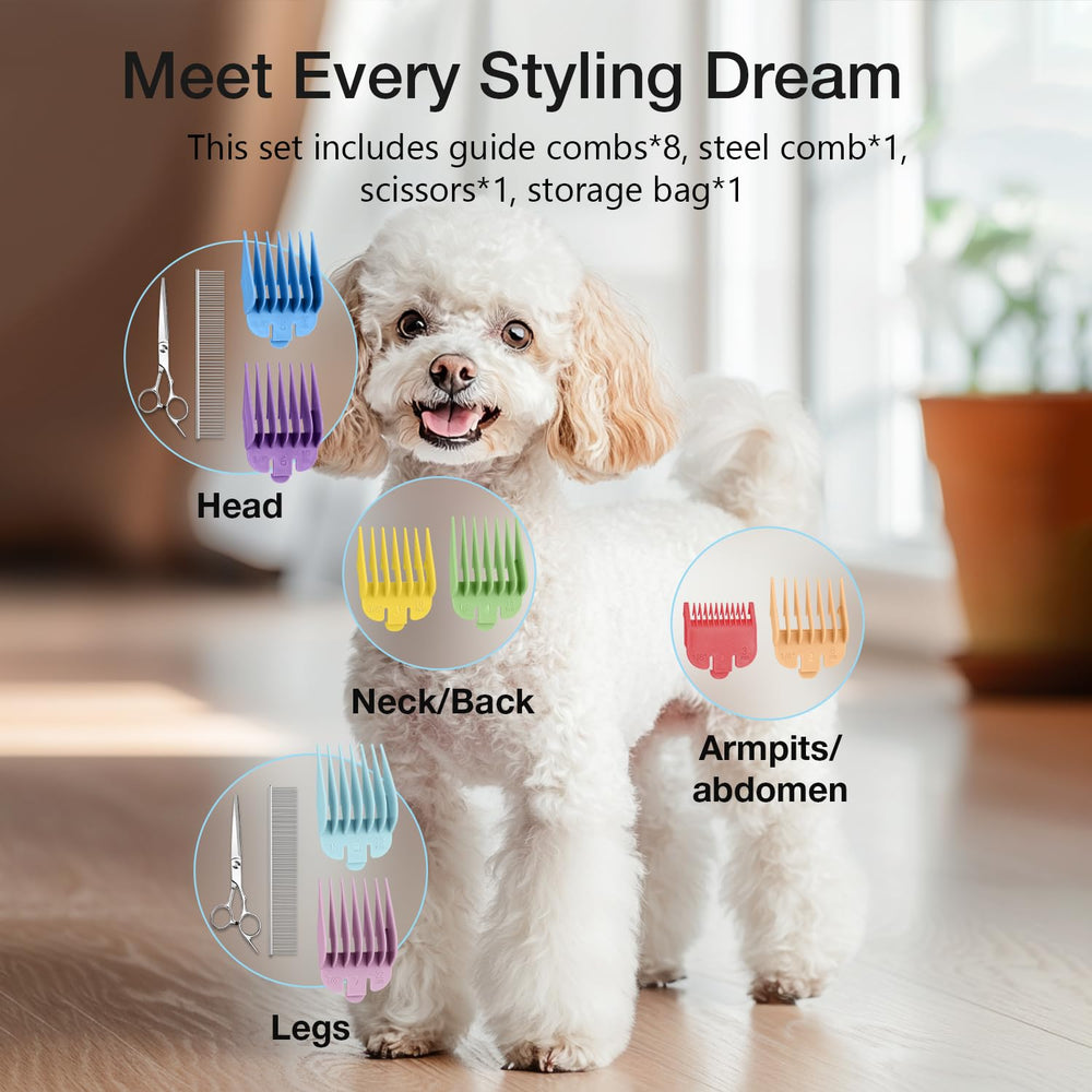 FuzzyFix eight guard combs and accessories for versatile styling options.
