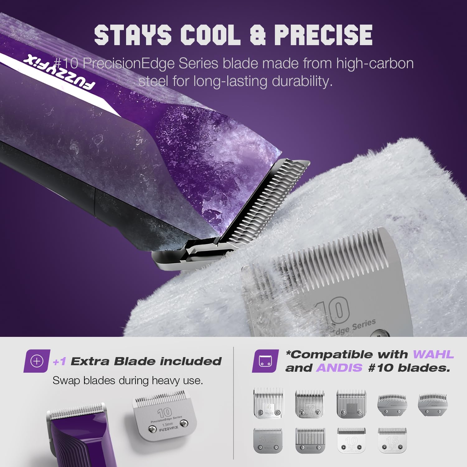 FuzzyFix AmpFix detachable blades enable quick blade changes and cooling