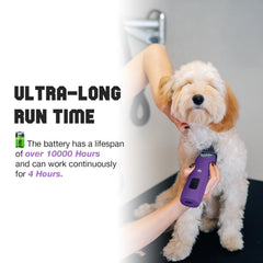 FuzzyFix brushless motor delivers quiet operation during grooming