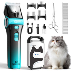 FuzzyFix cat clippers with 5-in-1 blade set for precise grooming at home.