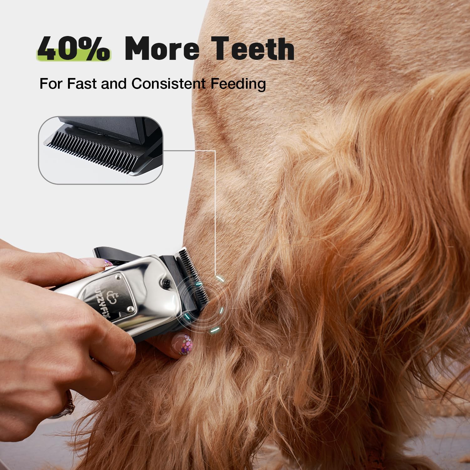 FuzzyFix ceramic PVD blades stay sharp and rust-resistant for thick coats.