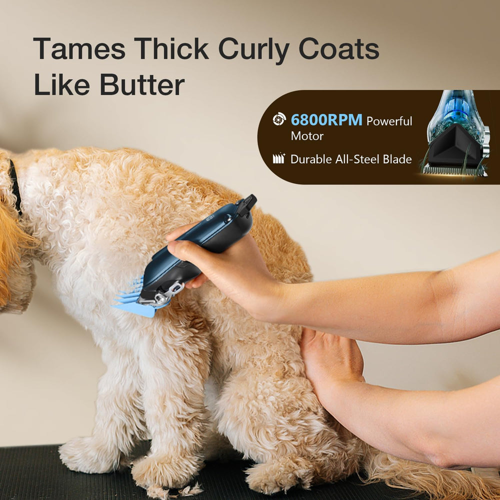 FuzzyFix clippers operate at 50 dB for calm grooming sessions.