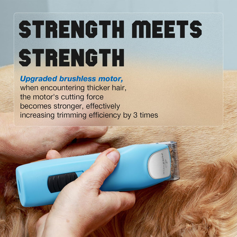 FuzzyFix cordless grooming clipper with detachable A5 blade for easy maintenance.