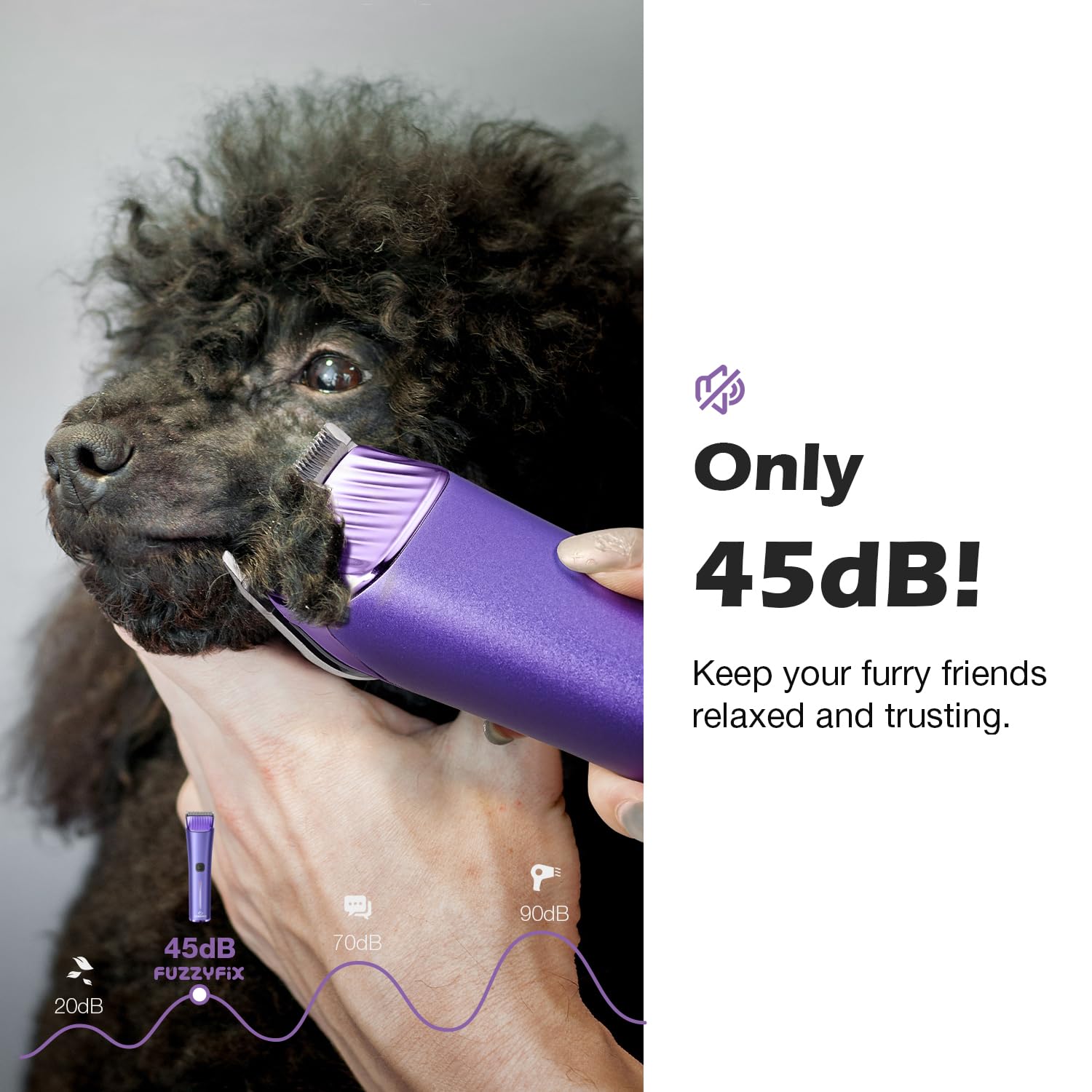 FuzzyFix cordless design allows uninterrupted grooming during long sessions.