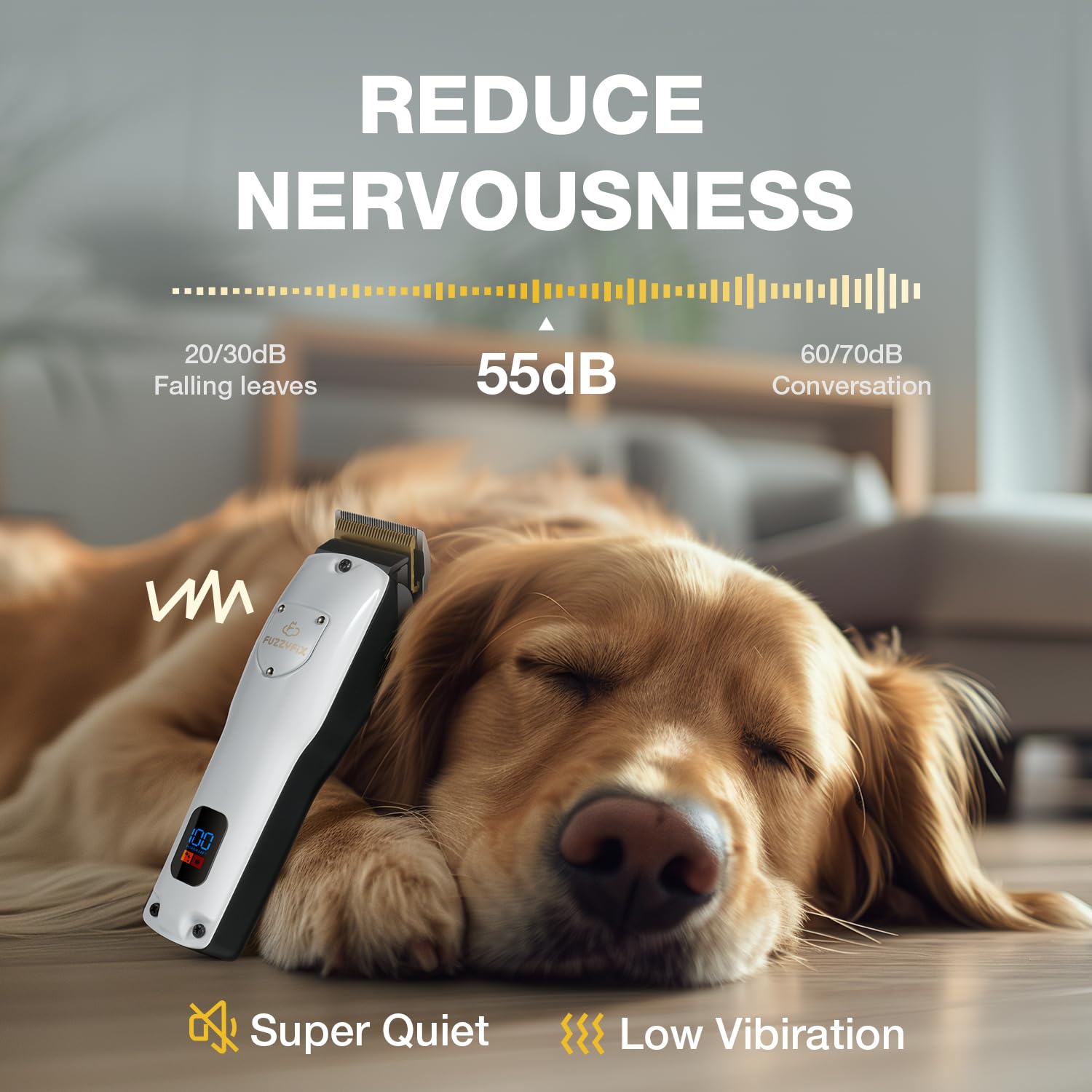 FuzzyFix cordless design lets you groom anywhere, anytime.