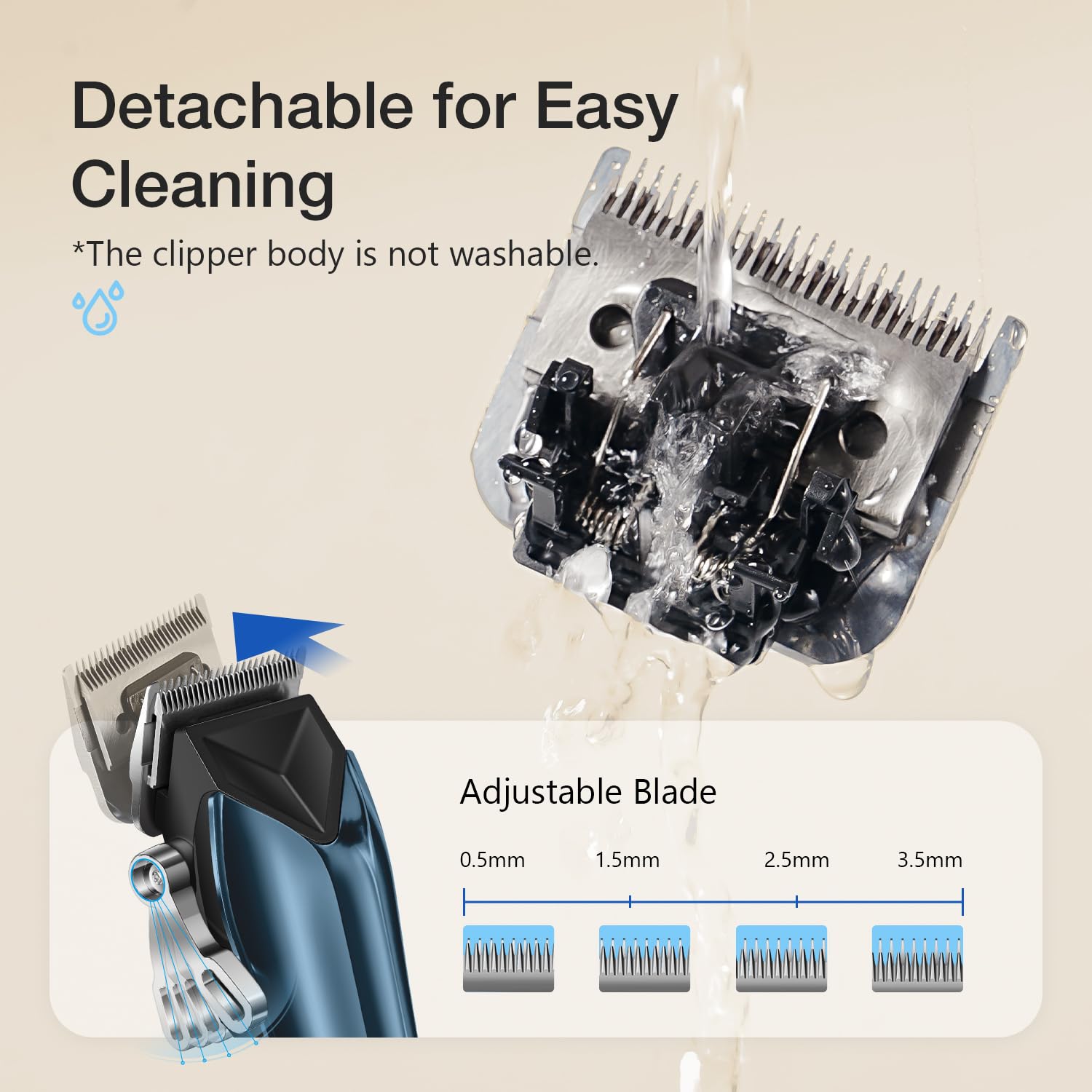 FuzzyFix clippers with eight guide combs for precise at-home trims.