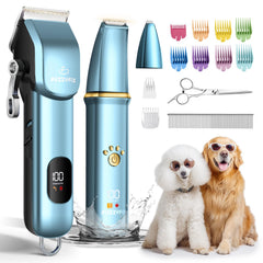 FuzzyFix dog grooming kit dual clippers for efficient large-area trimming