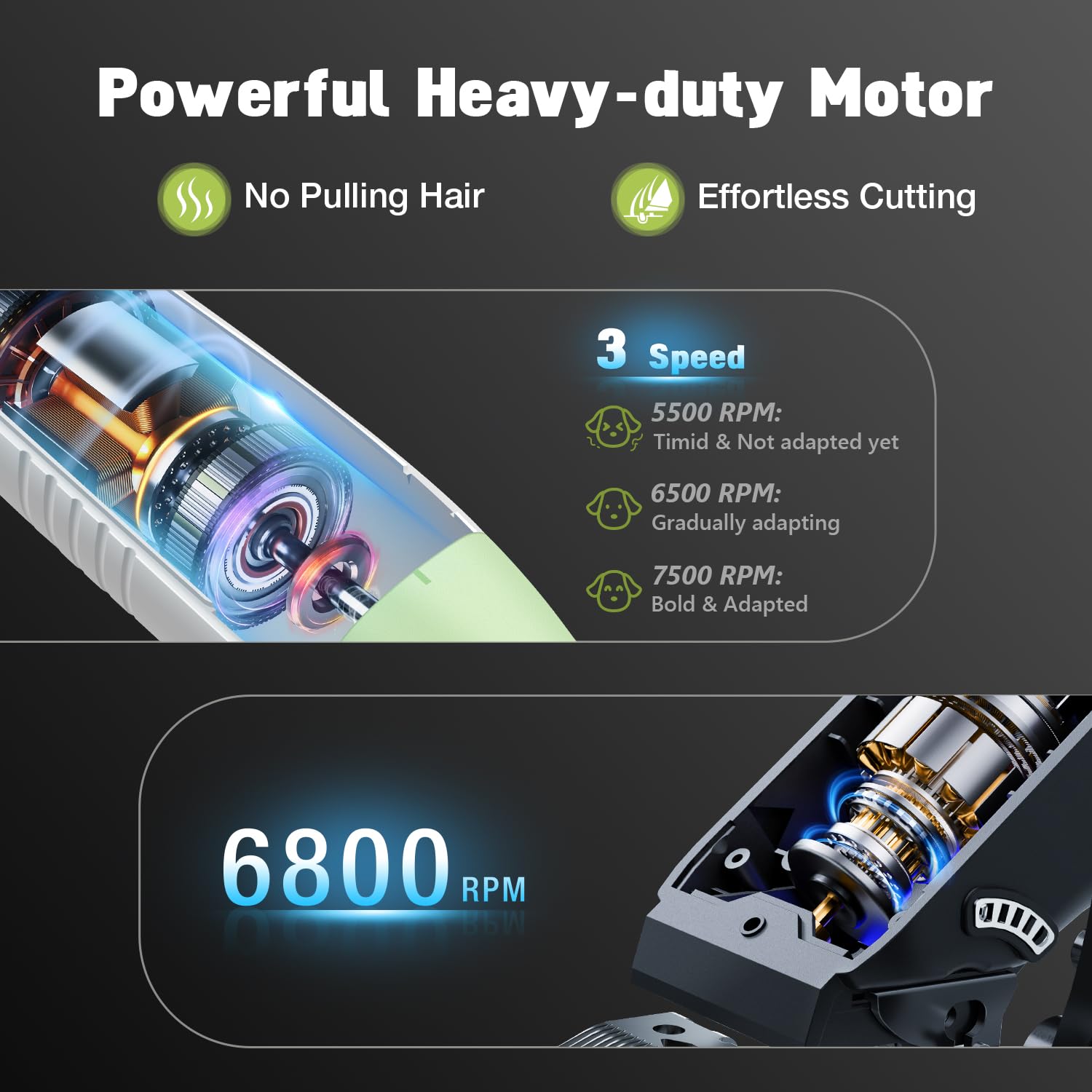 FuzzyFix intelligent LCD display shows battery life for uninterrupted grooming.