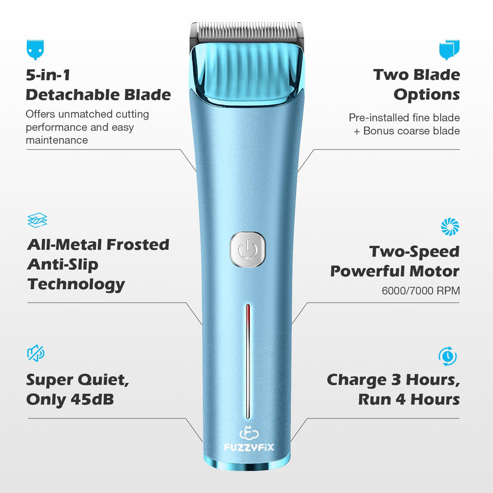 Close-up of FuzzyFix clipper's two-speed motor for precision grooming.