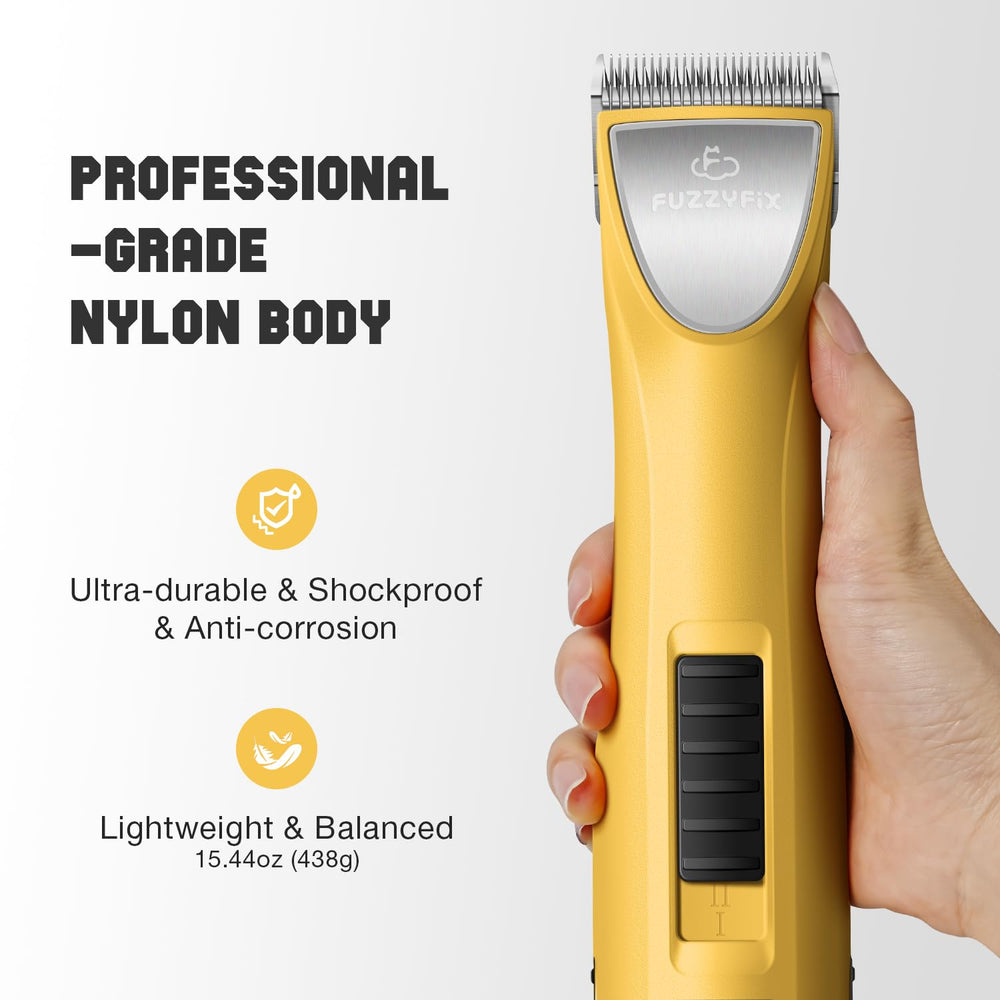 FuzzyFix dog clippers durable removable blades ensure easy cleaning.