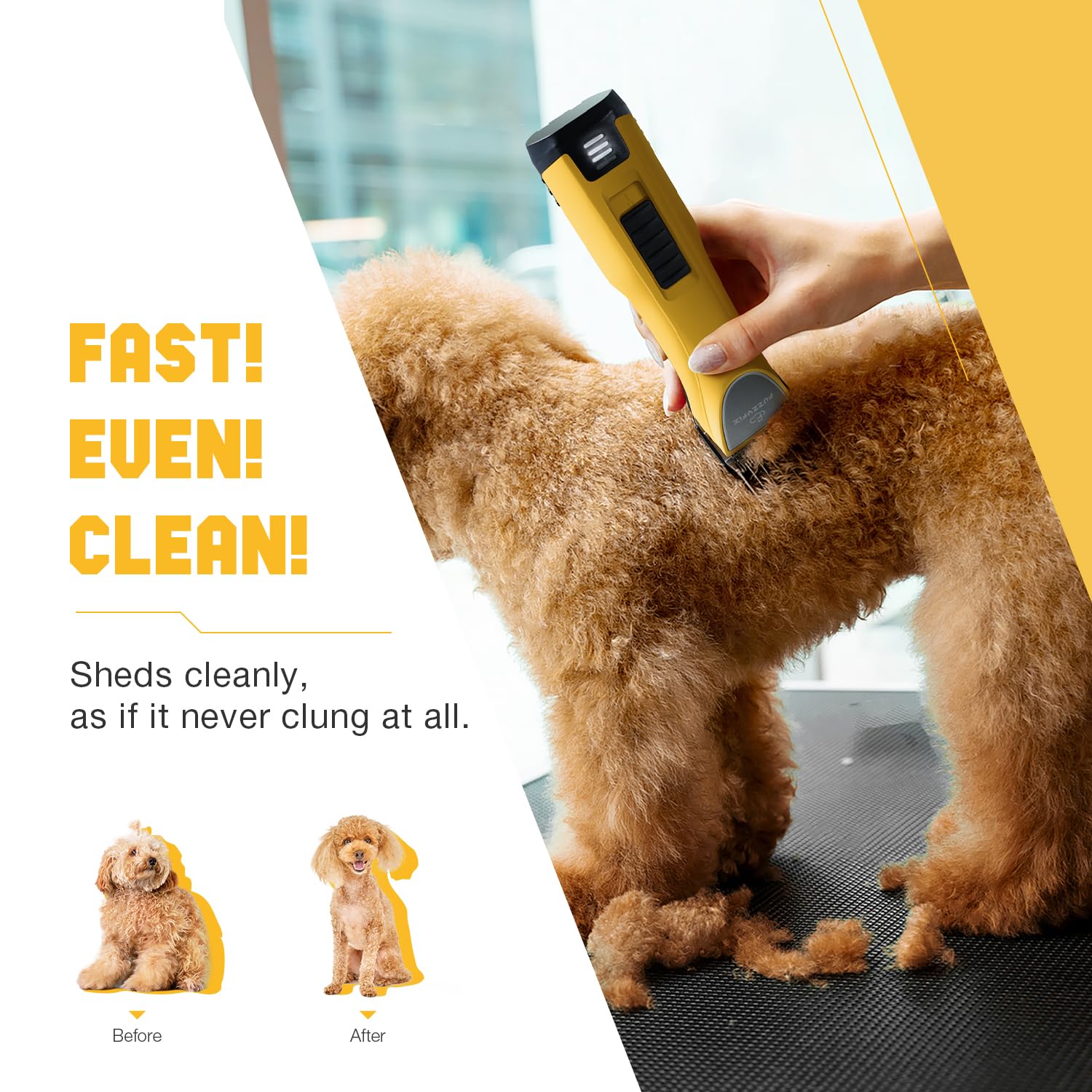FuzzyFix dog clippers safety edge supports confident grooming sessions.