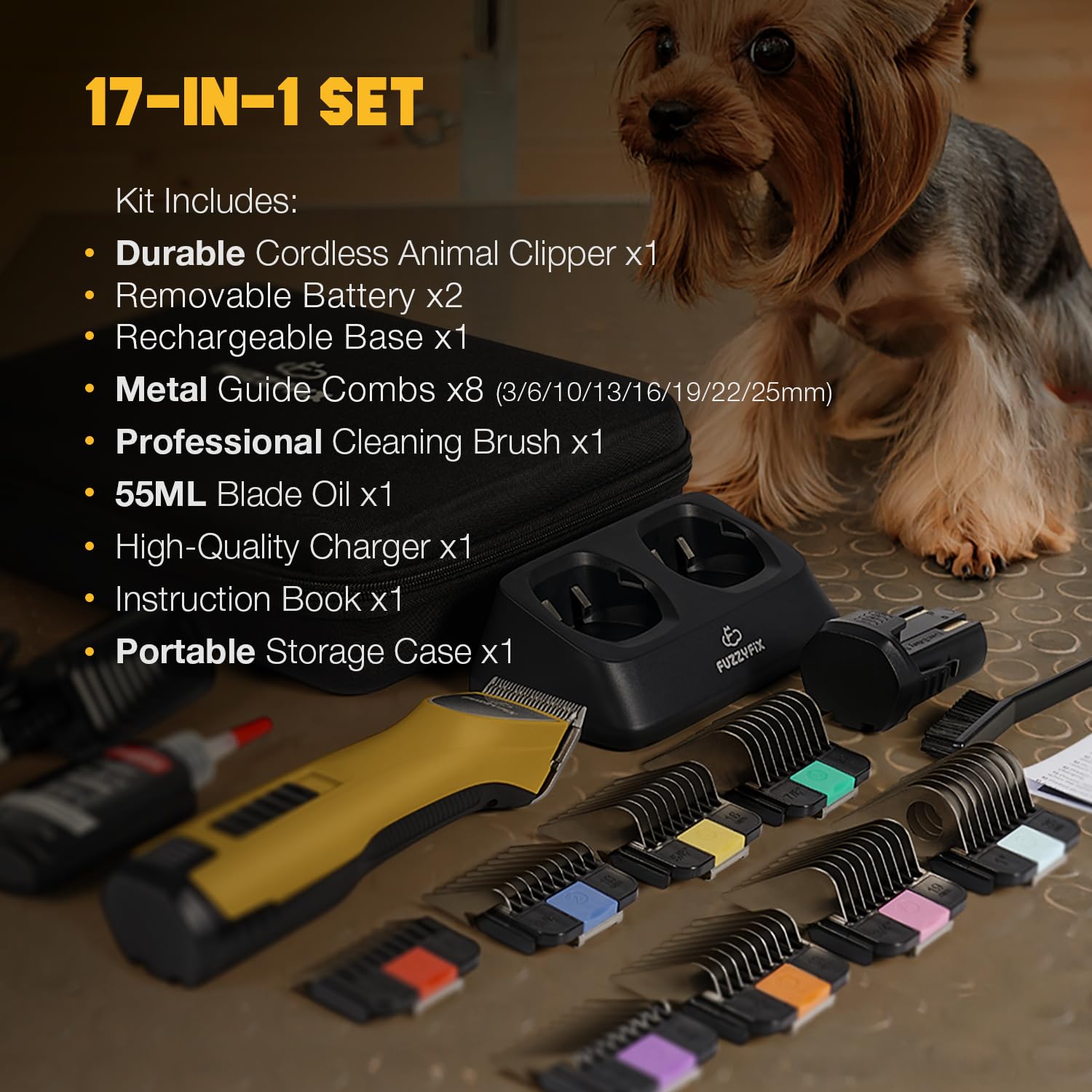FuzzyFix dog clippers storage case keeps tools organized on the go.