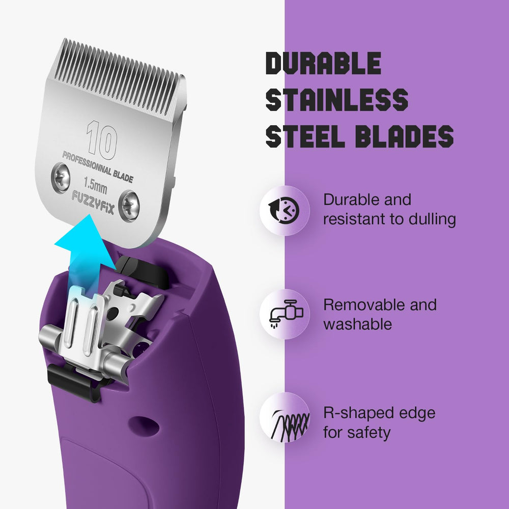 Removable stainless steel blades from FuzzyFix enable easy cleaning.